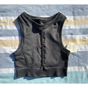 NWT, Aerie Offline Ribbed Crop Tank Top Black Size XS
